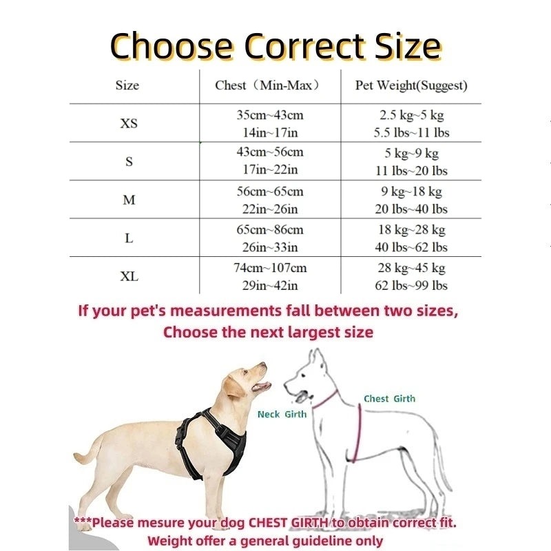 Harnais pour Chien – Tailles S/M/L – Confort & Sécurité