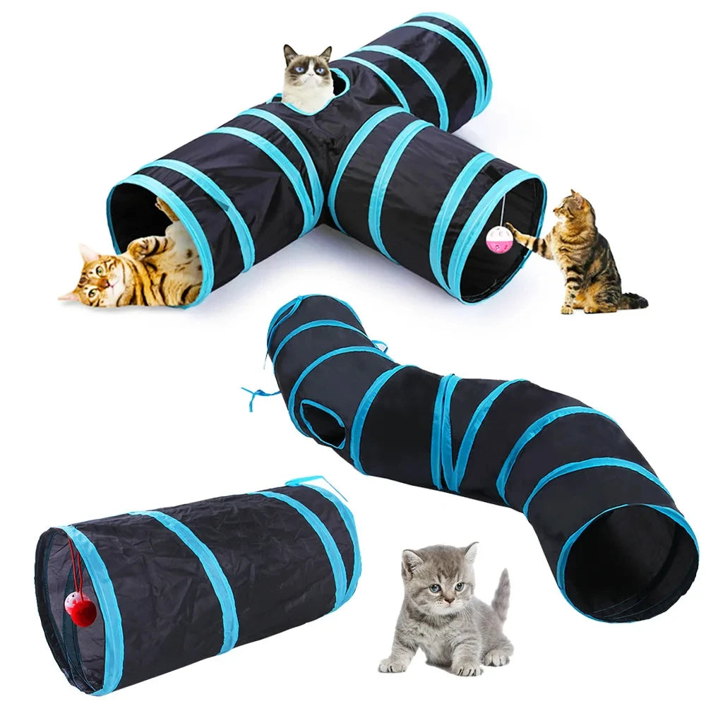Tunnel de Jeu Pliant pour Chat – Respirant & Amusant | ANIMORA