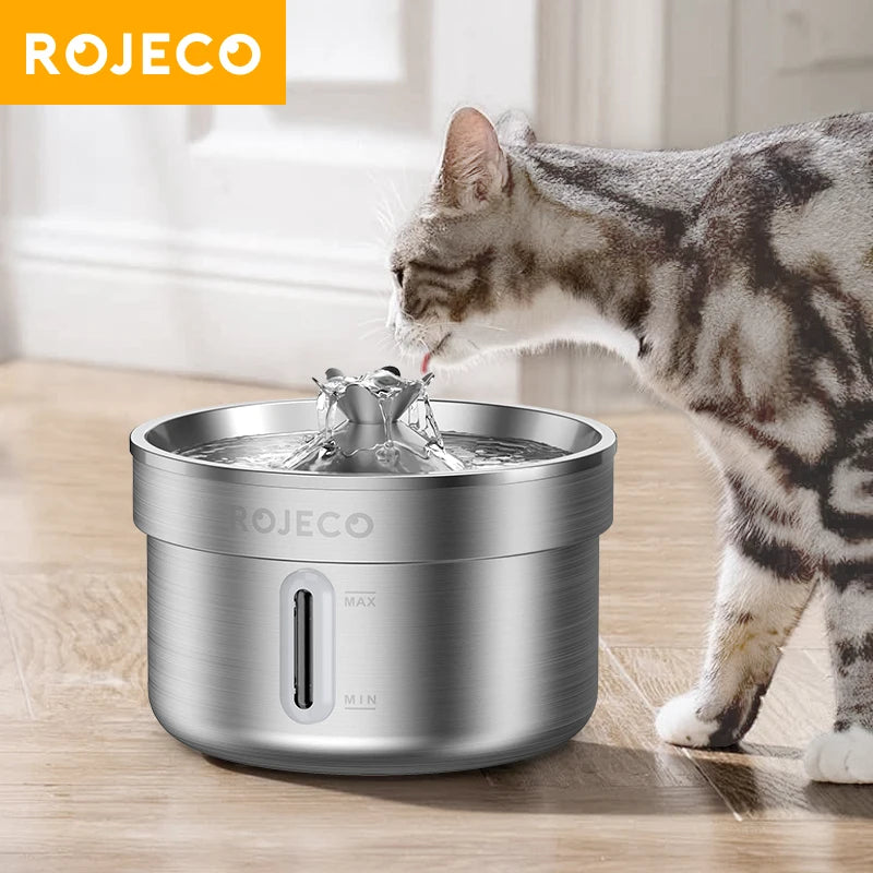Fontaine à Eau Silencieuse pour Chat & Chien – Inox | ANIMORA