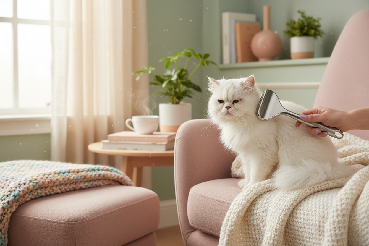 Brosse avec chat